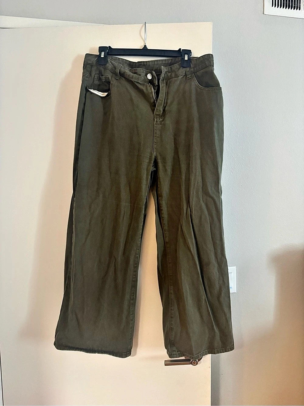 Women's Olive Wide Leg Pants